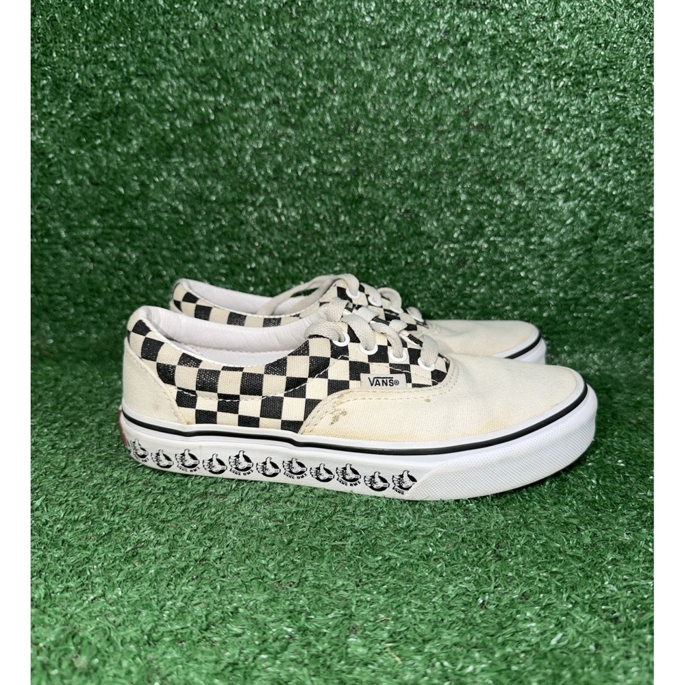 Vans BMX Classic Boy Size 3 Checkerboard Black White Casual Shoe Walking Sneaker